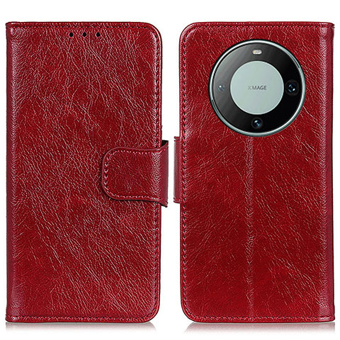 Coque Portefeuille Livre Cuir Etui Clapet N05P pour Huawei Mate 60 Pro Rouge