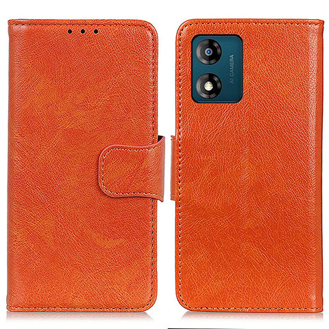 Coque Portefeuille Livre Cuir Etui Clapet N05P pour Motorola Moto E13 Orange