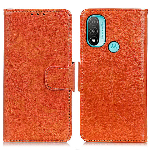 Coque Portefeuille Livre Cuir Etui Clapet N05P pour Motorola Moto E30 Orange