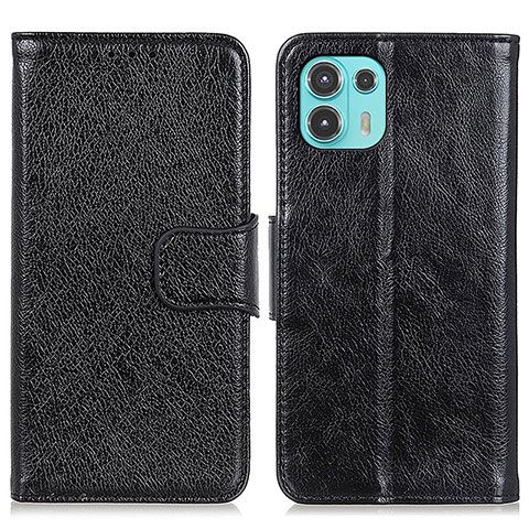 Coque Portefeuille Livre Cuir Etui Clapet N05P pour Motorola Moto Edge 20 Lite 5G Noir