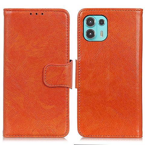 Coque Portefeuille Livre Cuir Etui Clapet N05P pour Motorola Moto Edge 20 Lite 5G Orange