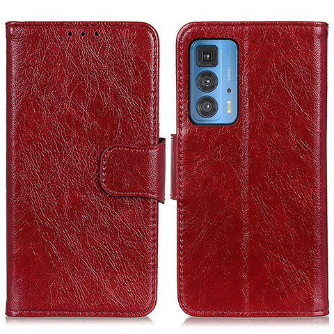 Coque Portefeuille Livre Cuir Etui Clapet N05P pour Motorola Moto Edge 20 Pro 5G Rouge