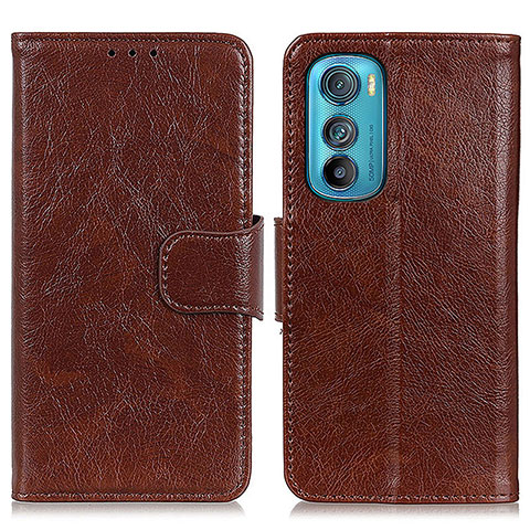 Coque Portefeuille Livre Cuir Etui Clapet N05P pour Motorola Moto Edge 30 5G Marron