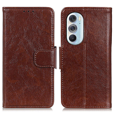 Coque Portefeuille Livre Cuir Etui Clapet N05P pour Motorola Moto Edge 30 Pro 5G Marron