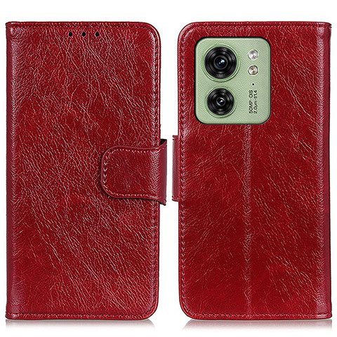 Coque Portefeuille Livre Cuir Etui Clapet N05P pour Motorola Moto Edge 40 5G Rouge