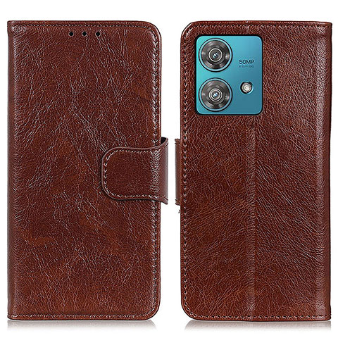 Coque Portefeuille Livre Cuir Etui Clapet N05P pour Motorola Moto Edge 40 Neo 5G Marron