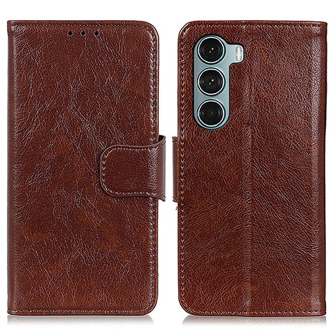 Coque Portefeuille Livre Cuir Etui Clapet N05P pour Motorola Moto Edge S30 5G Marron