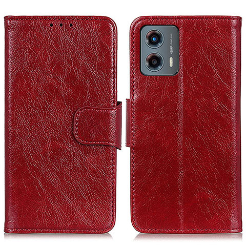 Coque Portefeuille Livre Cuir Etui Clapet N05P pour Motorola Moto G 5G (2023) Rouge