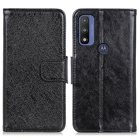 Coque Portefeuille Livre Cuir Etui Clapet N05P pour Motorola Moto G Pure Noir