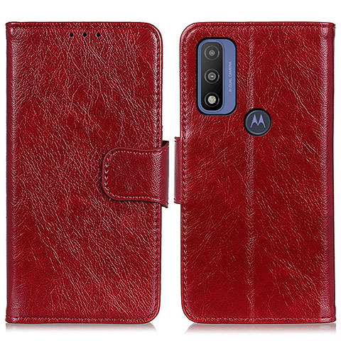 Coque Portefeuille Livre Cuir Etui Clapet N05P pour Motorola Moto G Pure Rouge