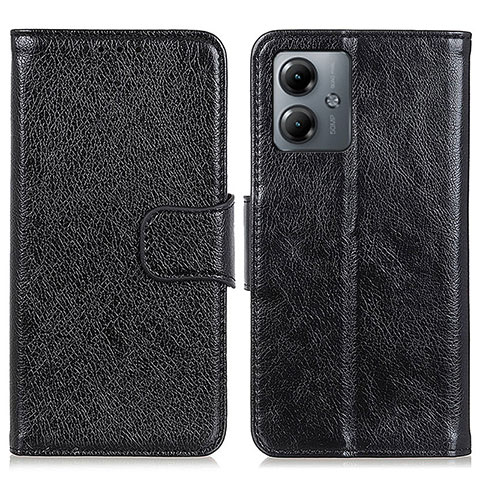 Coque Portefeuille Livre Cuir Etui Clapet N05P pour Motorola Moto G14 Noir