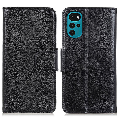 Coque Portefeuille Livre Cuir Etui Clapet N05P pour Motorola Moto G22 Noir