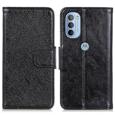 Coque Portefeuille Livre Cuir Etui Clapet N05P pour Motorola Moto G41 Noir