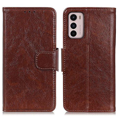 Coque Portefeuille Livre Cuir Etui Clapet N05P pour Motorola Moto G42 Marron