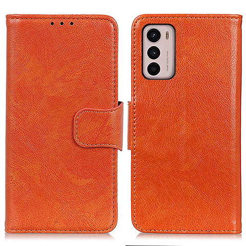 Coque Portefeuille Livre Cuir Etui Clapet N05P pour Motorola Moto G42 Orange