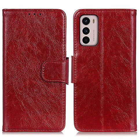 Coque Portefeuille Livre Cuir Etui Clapet N05P pour Motorola Moto G42 Rouge