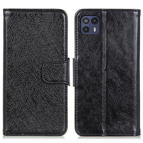 Coque Portefeuille Livre Cuir Etui Clapet N05P pour Motorola Moto G50 5G Noir