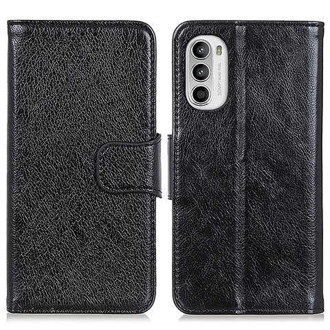 Coque Portefeuille Livre Cuir Etui Clapet N05P pour Motorola MOTO G52 Noir