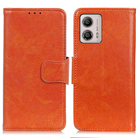 Coque Portefeuille Livre Cuir Etui Clapet N05P pour Motorola Moto G53y 5G Orange