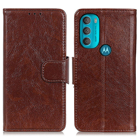 Coque Portefeuille Livre Cuir Etui Clapet N05P pour Motorola Moto G71 5G Marron