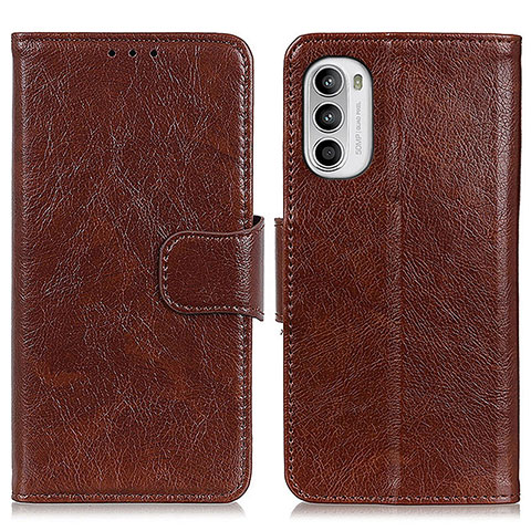 Coque Portefeuille Livre Cuir Etui Clapet N05P pour Motorola Moto G71s 5G Marron