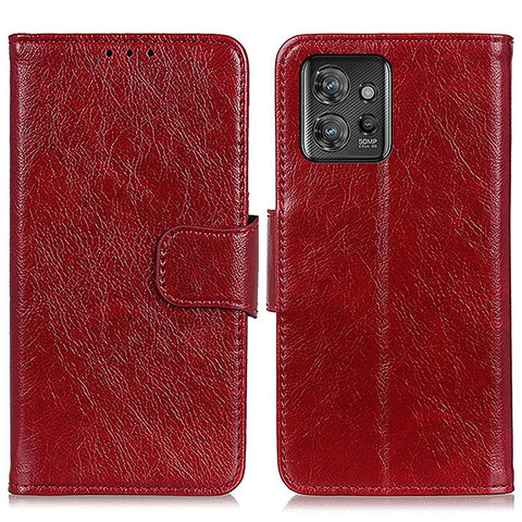 Coque Portefeuille Livre Cuir Etui Clapet N05P pour Motorola ThinkPhone 5G Rouge