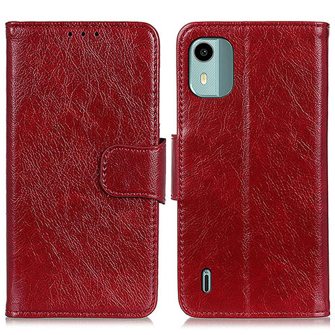 Coque Portefeuille Livre Cuir Etui Clapet N05P pour Nokia C12 Pro Rouge