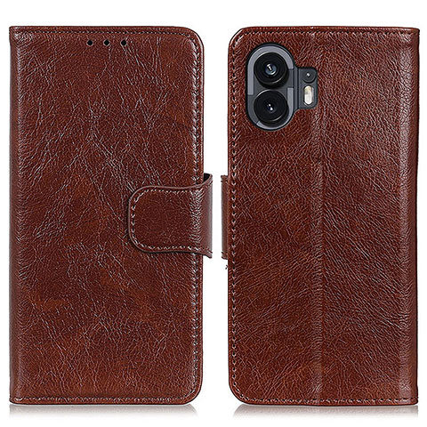 Coque Portefeuille Livre Cuir Etui Clapet N05P pour Nothing Phone 2 Marron