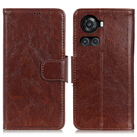 Coque Portefeuille Livre Cuir Etui Clapet N05P pour OnePlus 10R 5G Marron