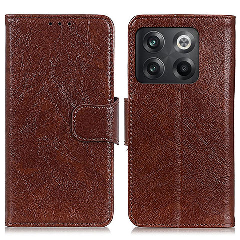 Coque Portefeuille Livre Cuir Etui Clapet N05P pour OnePlus 10T 5G Marron