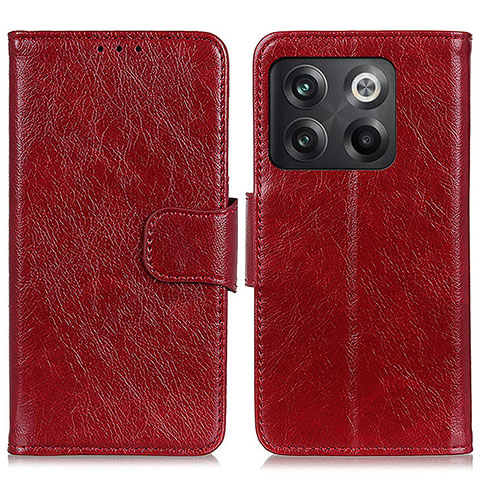 Coque Portefeuille Livre Cuir Etui Clapet N05P pour OnePlus 10T 5G Rouge