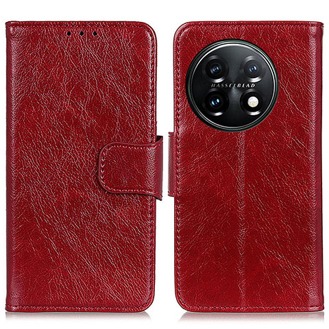 Coque Portefeuille Livre Cuir Etui Clapet N05P pour OnePlus 11 5G Rouge