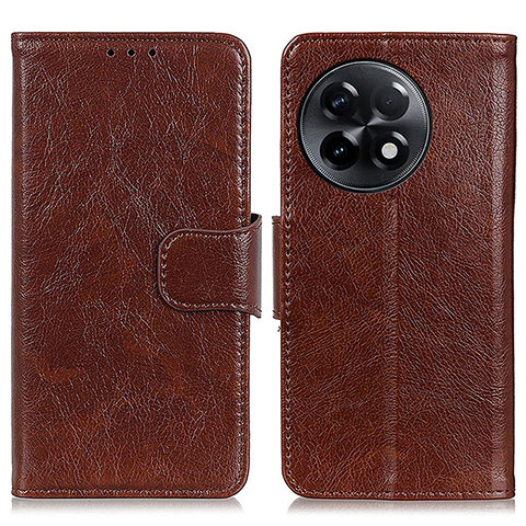 Coque Portefeuille Livre Cuir Etui Clapet N05P pour OnePlus Ace 2 Pro 5G Marron