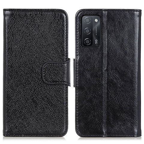 Coque Portefeuille Livre Cuir Etui Clapet N05P pour Oppo A53s 5G Noir