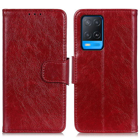 Coque Portefeuille Livre Cuir Etui Clapet N05P pour Oppo A54 4G Rouge