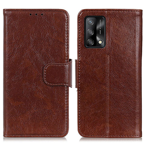 Coque Portefeuille Livre Cuir Etui Clapet N05P pour Oppo A74 4G Marron