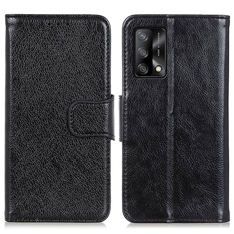 Coque Portefeuille Livre Cuir Etui Clapet N05P pour Oppo A74 4G Noir