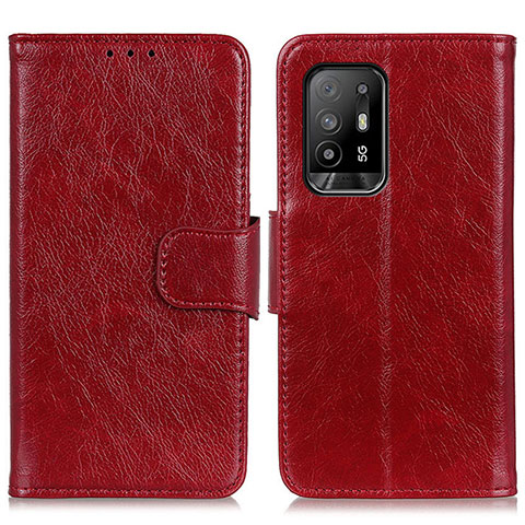 Coque Portefeuille Livre Cuir Etui Clapet N05P pour Oppo A95 5G Rouge