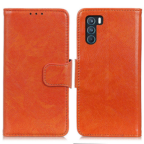 Coque Portefeuille Livre Cuir Etui Clapet N05P pour Oppo K9 Pro 5G Orange