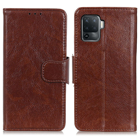 Coque Portefeuille Livre Cuir Etui Clapet N05P pour Oppo Reno5 Lite Marron