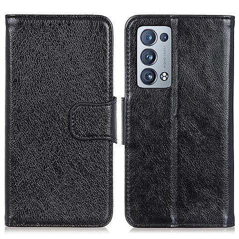 Coque Portefeuille Livre Cuir Etui Clapet N05P pour Oppo Reno6 Pro 5G Noir