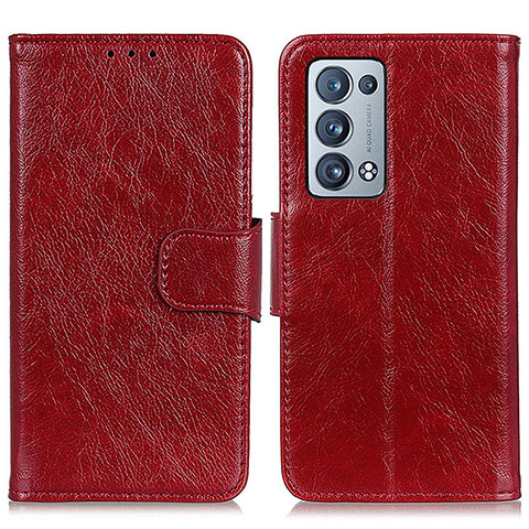 Coque Portefeuille Livre Cuir Etui Clapet N05P pour Oppo Reno6 Pro 5G Rouge