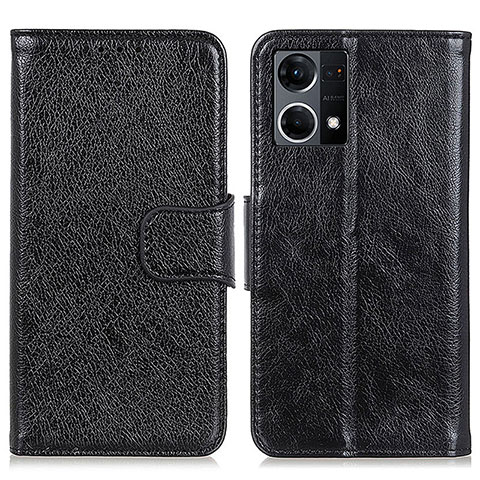 Coque Portefeuille Livre Cuir Etui Clapet N05P pour Oppo Reno7 4G Noir