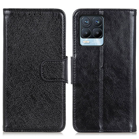 Coque Portefeuille Livre Cuir Etui Clapet N05P pour Realme 8 4G Noir