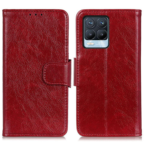 Coque Portefeuille Livre Cuir Etui Clapet N05P pour Realme 8 4G Rouge