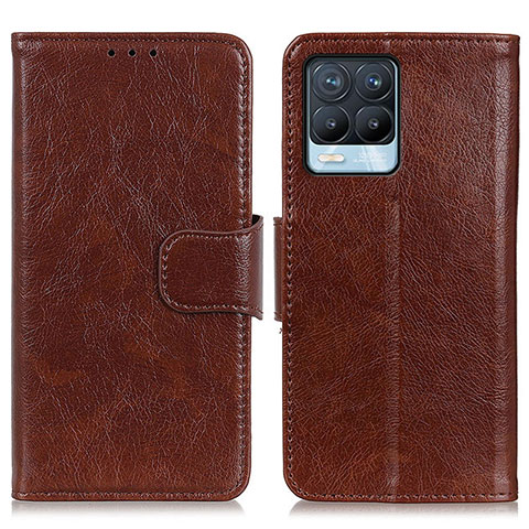 Coque Portefeuille Livre Cuir Etui Clapet N05P pour Realme 8 Pro Marron