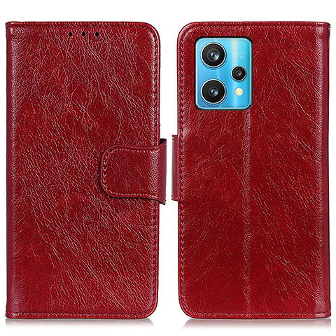 Coque Portefeuille Livre Cuir Etui Clapet N05P pour Realme 9 4G Rouge