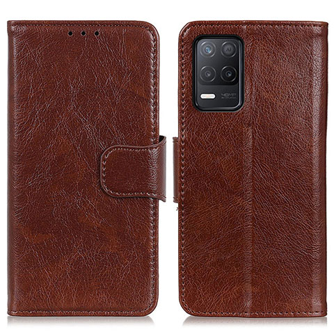 Coque Portefeuille Livre Cuir Etui Clapet N05P pour Realme 9 5G India Marron