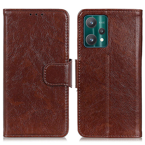 Coque Portefeuille Livre Cuir Etui Clapet N05P pour Realme 9 5G Marron