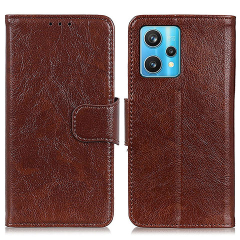 Coque Portefeuille Livre Cuir Etui Clapet N05P pour Realme 9 Pro+ Plus 5G Marron